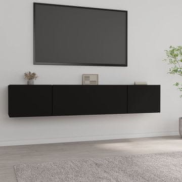 Greatstore TV omarica 2 kosa črna 80x30x30 inženirski les