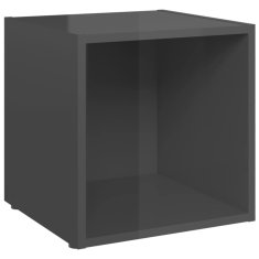 Vidaxl TV omarice 4 kosi visok sijaj sive 37x35x37 cm iverna plošča