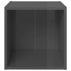 Vidaxl TV omarice 4 kosi visok sijaj sive 37x35x37 cm iverna plošča