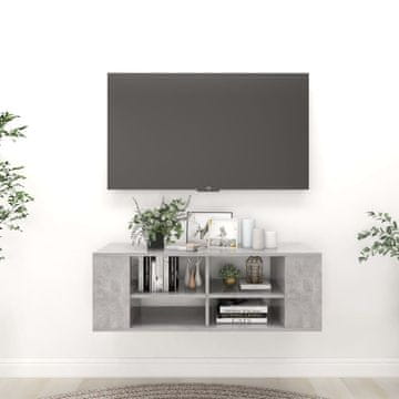 Vidaxl vidaXL Stenska TV omarica betonsko siva 102x35x35 cm