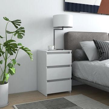Vidaxl vidaXL Nočna omarica, bela, 40x35x62,5 cm, material na osnovi lesa