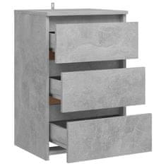 Greatstore Nočna omarica betonsko siva 40x35x62,5 cm iverna plošča