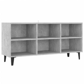 Vidaxl TV omarica s kovinskimi nogami betonsko siva 103,5x30x50 cm
