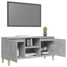 Vidaxl TV omarica z lesenimi nogami betonsko siva 103,5x35x50 cm