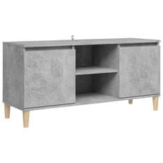 Vidaxl TV omarica z lesenimi nogami betonsko siva 103,5x35x50 cm