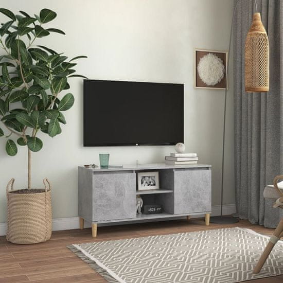 Vidaxl TV omarica z lesenimi nogami betonsko siva 103,5x35x50 cm