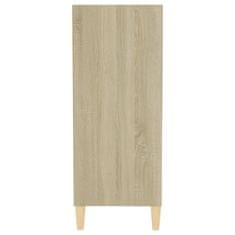Vidaxl Komoda bela in sonoma hrast 57x35x90 cm iverna plošča
