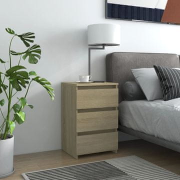 Vidaxl vidaXL Nočna omarica sonoma hrast 40x35x62,5 cm, material na osnovi lesa