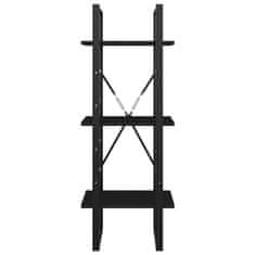 Vidaxl Knjižna omara 3-nadstropna črna 40x30x105 cm iverna plošča