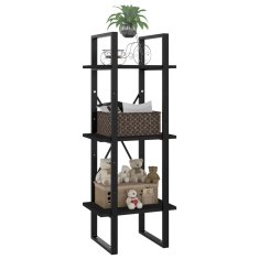 Vidaxl Knjižna omara 3-nadstropna črna 40x30x105 cm iverna plošča