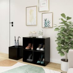 Vidaxl Omara za čevlje črna 105x35,5x70 cm iverna plošča
