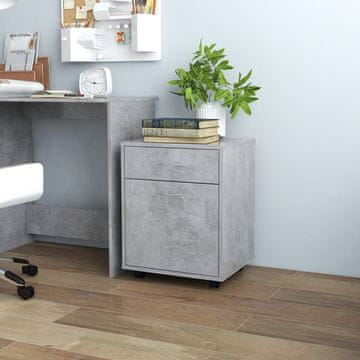 Vidaxl vidaXL Omarica na kolesih betonsko siva 45x38x54 cm