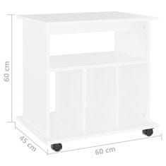 Vidaxl Omarica na kolesih bela 60x45x60 cm iverna plošča