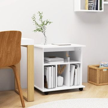 Vidaxl vidaXL Omarica na kolesih bela 60x45x60 cm material na osnovi lesa