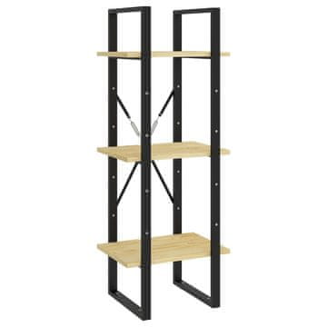 Vidaxl Knjižna omara 3-nadstropna 40x30x105 cm trdna borovina