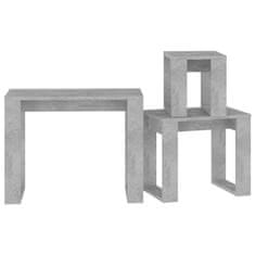 Greatstore Komplet mizic 3 kosi betonsko siva iverna plošča