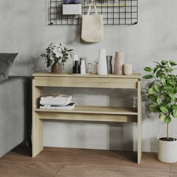 Vidaxl vidaXL Konzolna mizica, hrast sonoma, 102x30x80 cm