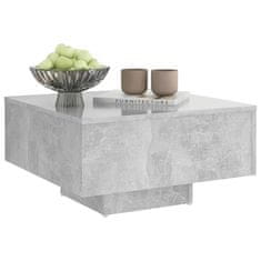 Greatstore Klubska mizica betonsko siva 60x60x31,5 cm iverna plošča