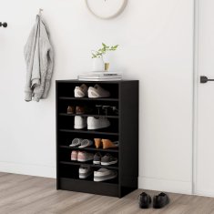 Vidaxl Omara za čevlje črna 60x35x92 cm iverna plošča