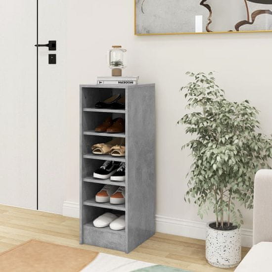 Vidaxl Omarica za čevlje betonsko siva 31,5x35x90 cm iverna plošča