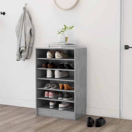 Vidaxl Omara za čevlje betonsko siva 60x35x92 cm iverna plošča