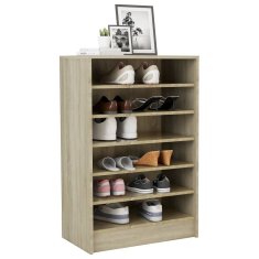Vidaxl Omara za čevlje sonoma hrast 60x35x92 cm iverna plošča