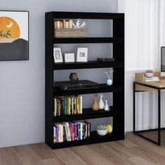 Vidaxl Knjižna omara za razdelitev prostora črna 100x30x167,5 cm