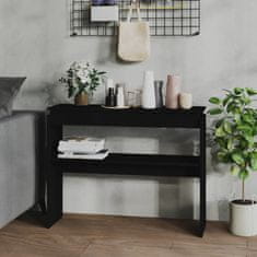 Vidaxl Konzolna mizica črna 102x30x80 cm iverna plošča