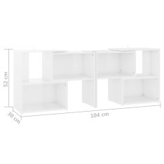 Greatstore TV omarica visok sijaj bela 104x30x52 cm iverna plošča