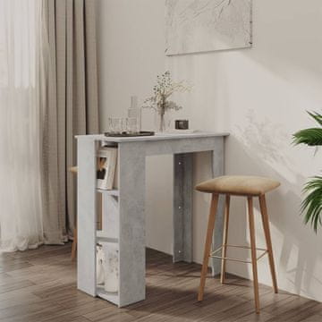 Vidaxl vidaXL Barska miza s policami betonsko siva 102x50x103,5 cm