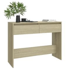 Vidaxl Konzolna mizica sonoma hrast 100x35x76,5 cm iverna plošča