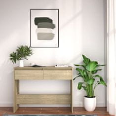 Vidaxl Konzolna mizica sonoma hrast 100x35x76,5 cm iverna plošča
