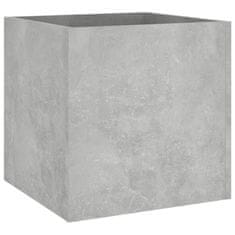 Greatstore Cvetlično korito betonsko sivo 40x40x40 cm konstruiran les