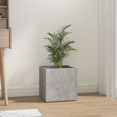 Vidaxl Cvetlično korito betonsko sivo 40x40x40 cm konstruiran les