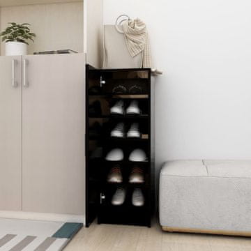 Vidaxl Omarica za čevlje črna 32x35x92 cm iverna plošča