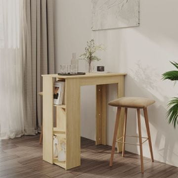 Vidaxl vidaXL Barska miza s policami, hrast sonoma, 102x50x103,5 cm
