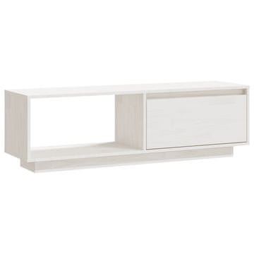 Vidaxl TV omarica bela 110x30x33,5 cm trdna borovina