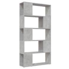 shumee Knjižna omara za razdelitev prostora betonsko siva 80x24x155 cm