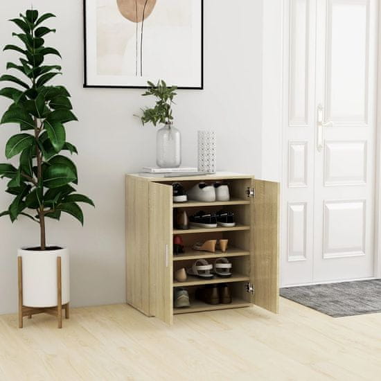 Vidaxl Omarica za čevlje sonoma hrast 60x35x70 cm iverna plošča