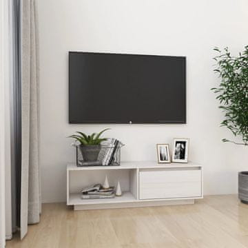Vidaxl vidaXL TV stojalo belo 110x30x33,5 cm masivni borov les