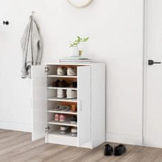 Vidaxl Omara za čevlje bela 60x35x92 cm iverna plošča