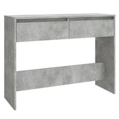 Vidaxl Konzolna mizica betonsko siva 100x35x76,5 cm iverna plošča