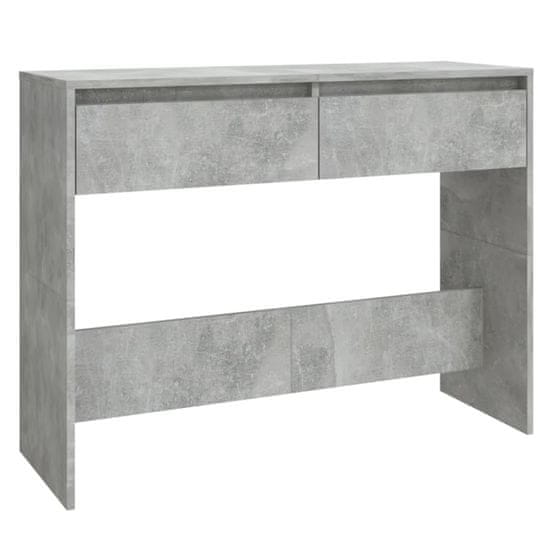 Vidaxl Konzolna mizica betonsko siva 100x35x76,5 cm iverna plošča