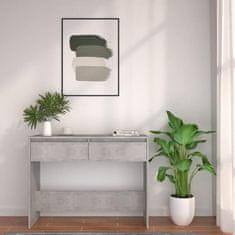 Vidaxl Konzolna mizica betonsko siva 100x35x76,5 cm iverna plošča