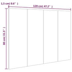 Vidaxl Posteljno vzglavje rjava hrast 120x1,5x80 cm konstruiran les