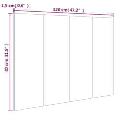 shumee Posteljno vzglavje rjava hrast 120x1,5x80 cm konstruiran les