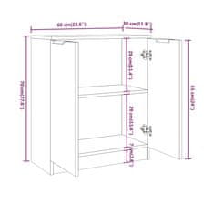 Vidaxl Komoda bela 60x30x70 cm konstruiran les