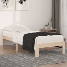 Vidaxl Posteljni okvir iz trdnega lesa 75x190 cm 2FT6