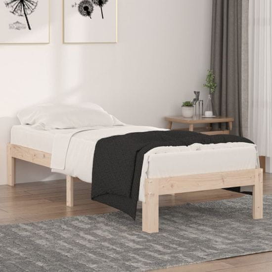 Vidaxl Posteljni okvir iz trdnega lesa 75x190 cm 2FT6