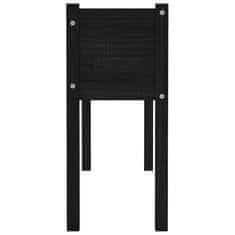 Vidaxl Vrtno cvetlično korito črno 110x31x70 cm trdna borovina